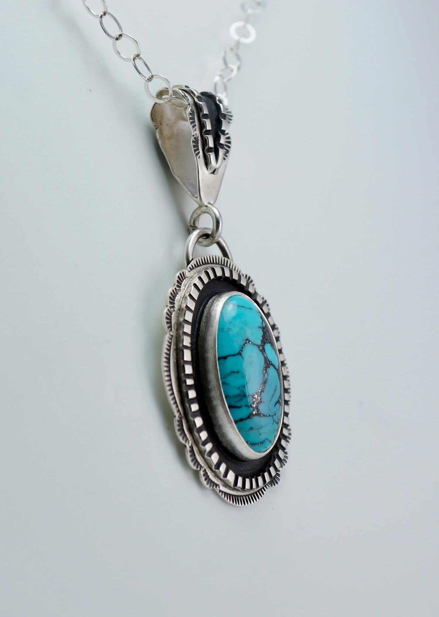 Genuine Turquoise Pendant and Necklace