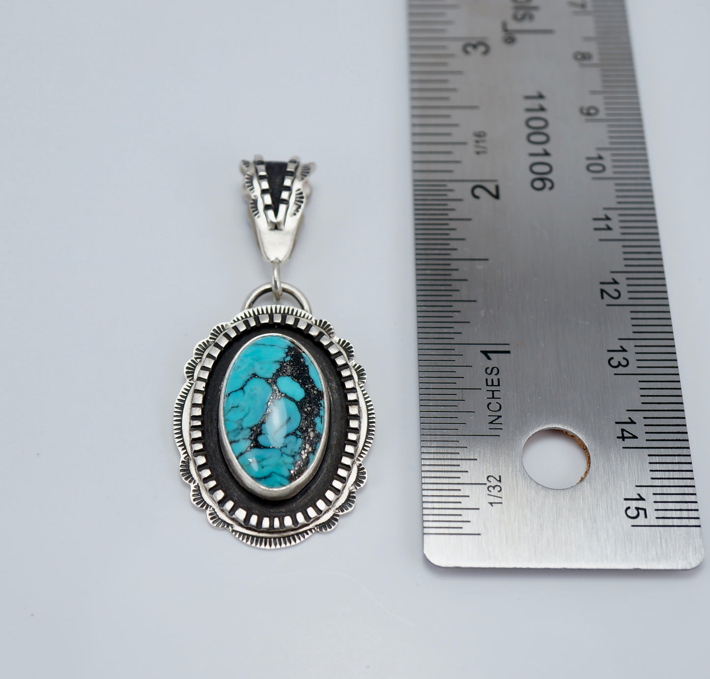 Genuine Turquoise Pendant and Necklace