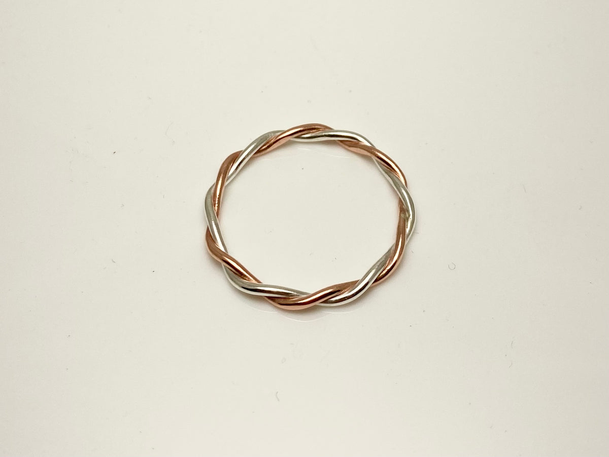 Sterling Silver-Copper Twisted Ring