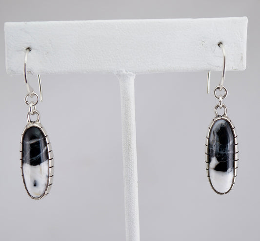 White Buffalo Dangle Earrings – Sterling & Argentium Silver