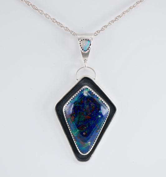 Chrysocolla-Boulder Opal Necklace