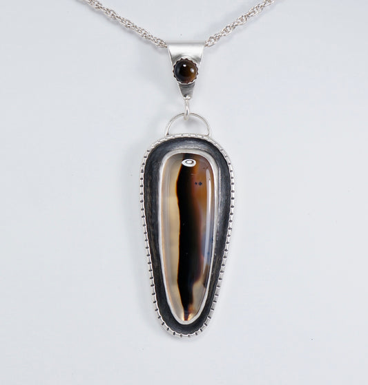 Montana Agate – Sterling Silver Pendant, One-of-a-Kind Artisan Jewelry