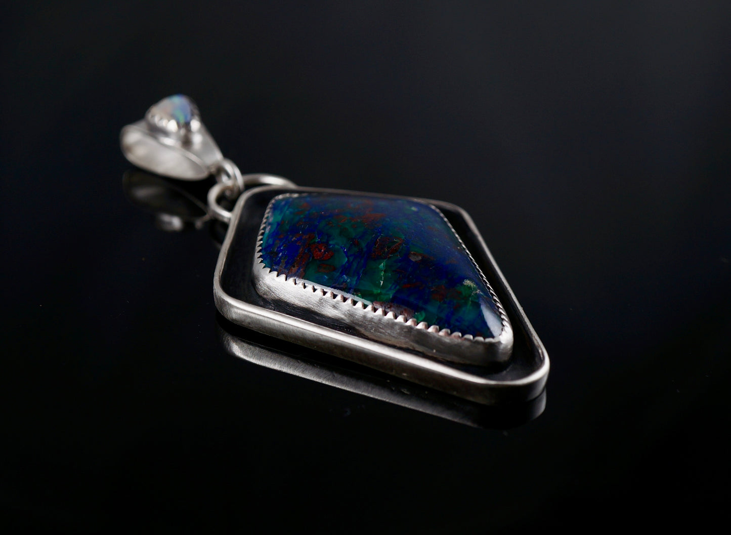 Chrysocolla-Boulder Opal Necklace