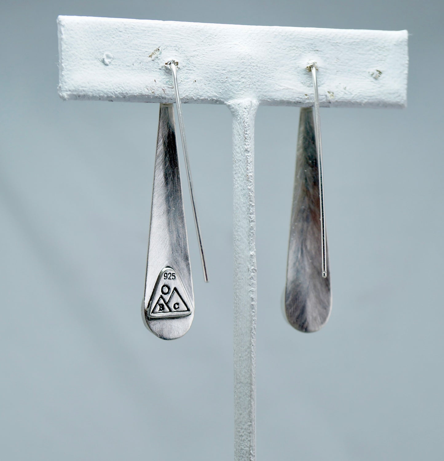 Teardrop Gemstone Earrings | White CZ & Sterling Silver | Handcrafted Statement Jewelry