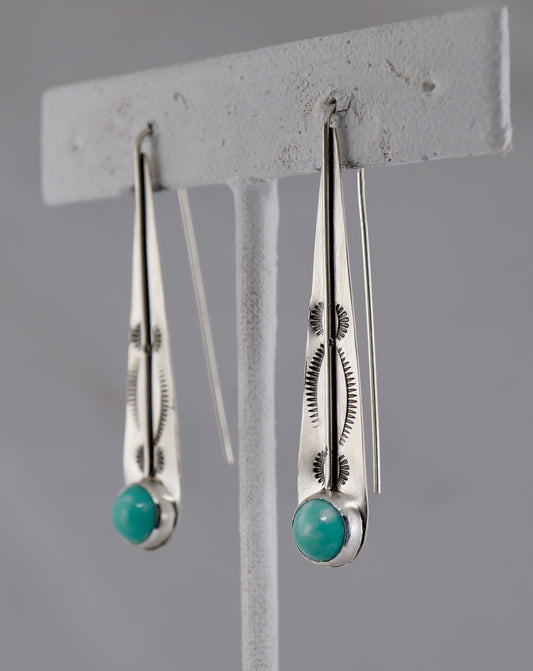 Teardrop Gemstone Earrings | Larimar & Sterling Silver | Handcrafted Statement Jewelry
