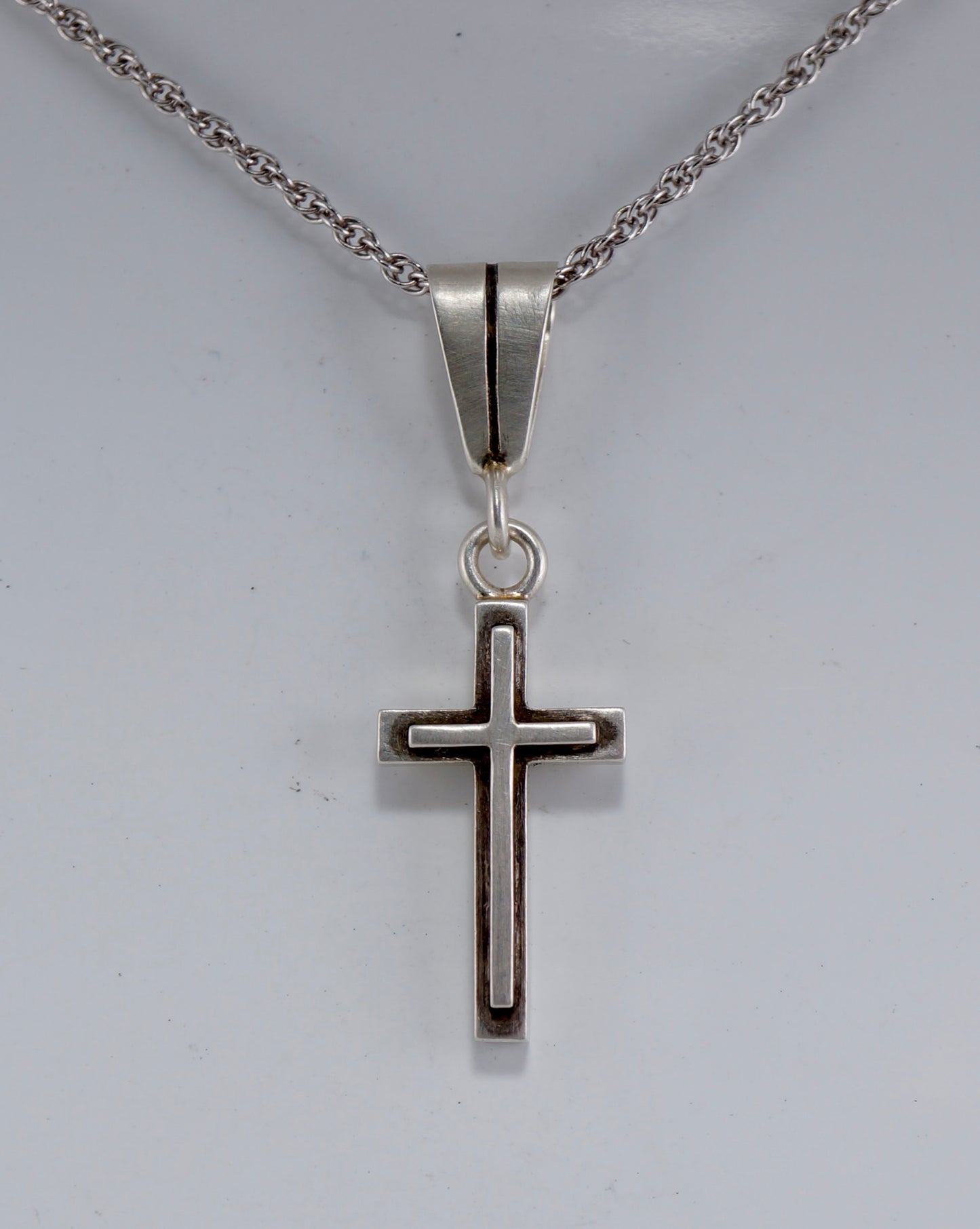 Cross on Cross - Sterling Silver