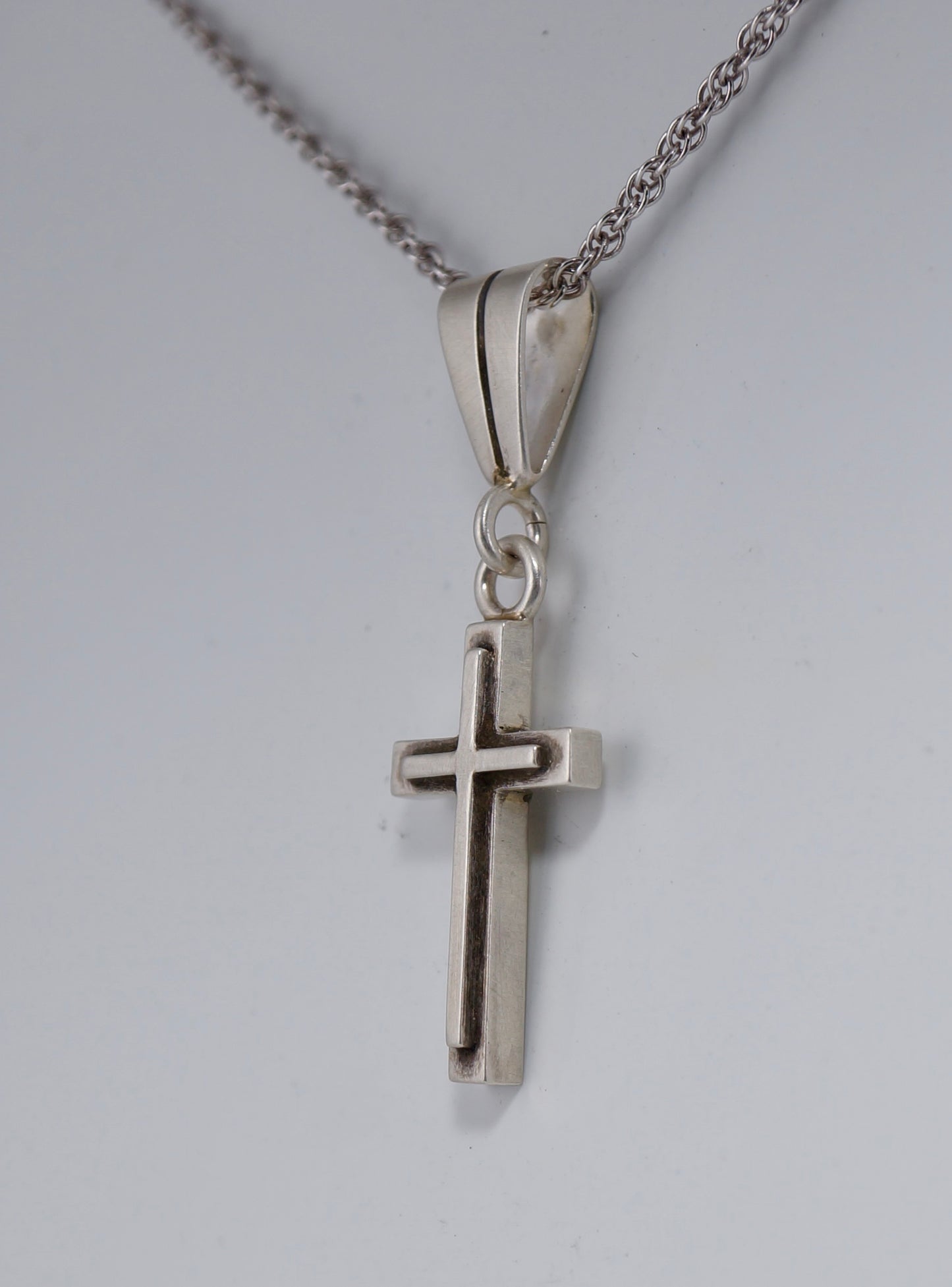 Cross on Cross - Sterling Silver