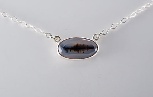 Montana Agate Necklace set in Sterling Silver