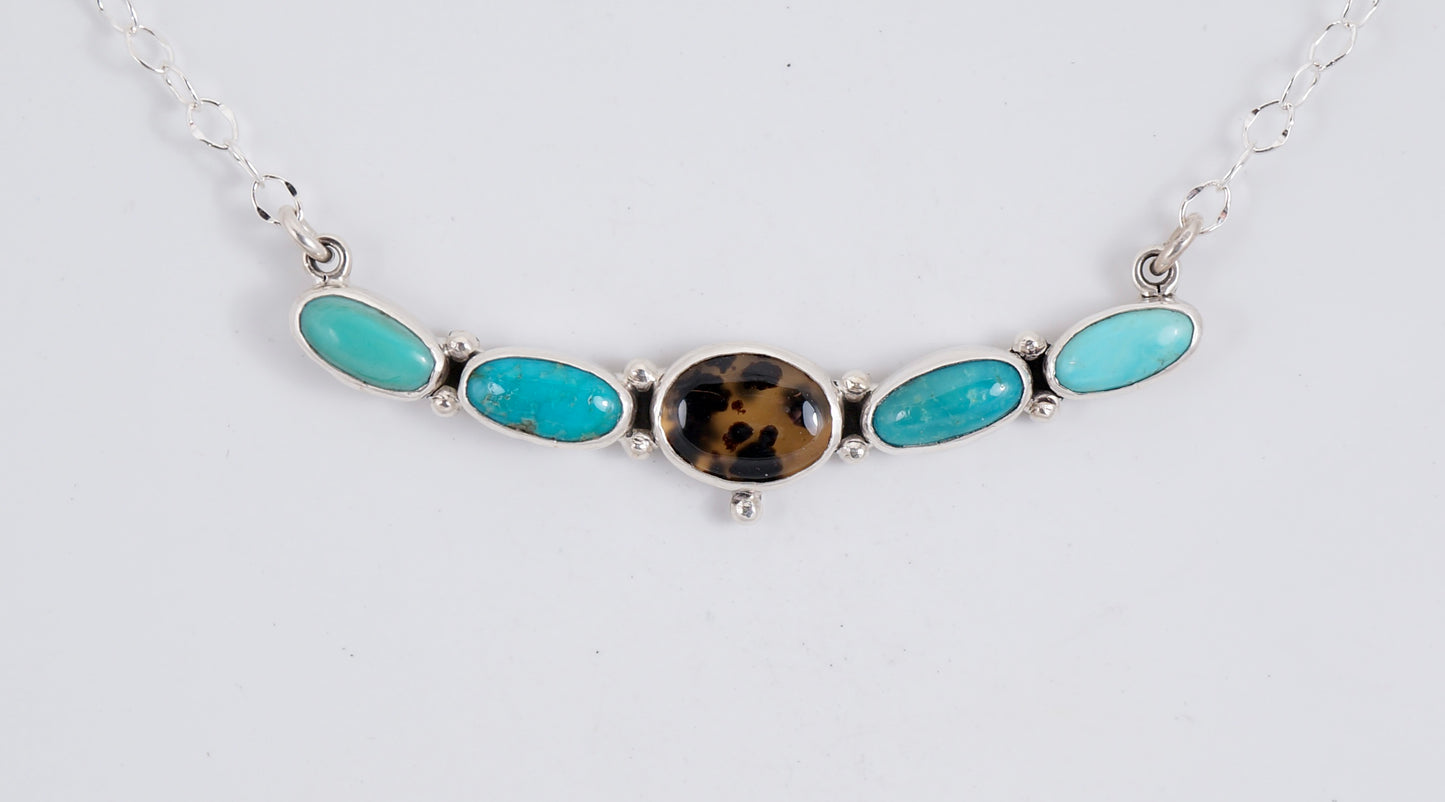 Turquoise and Montana Agate Necklace