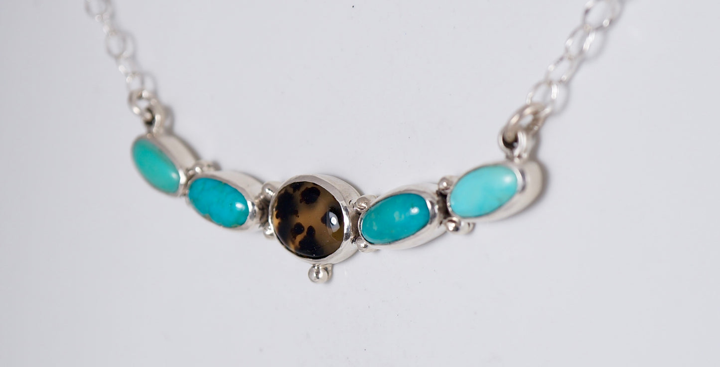 Turquoise and Montana Agate Necklace