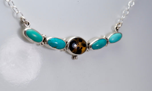 Turquoise and Montana Agate Necklace