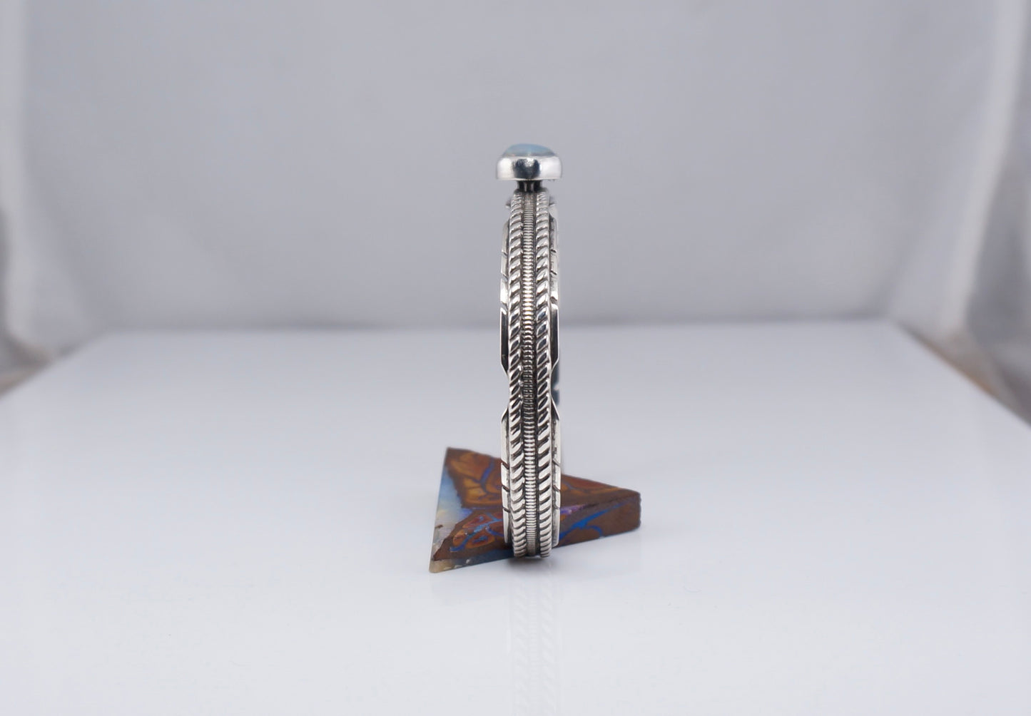 Handcrafted Boulder Opal and Sterling Silver Bracelet