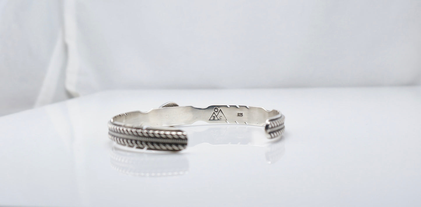 Handcrafted Boulder Opal and Sterling Silver Bracelet