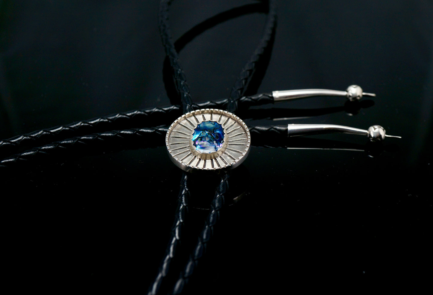 Abalone and Sterling Silver Bolo Tie – Handcrafted Western OOAK Jewelry