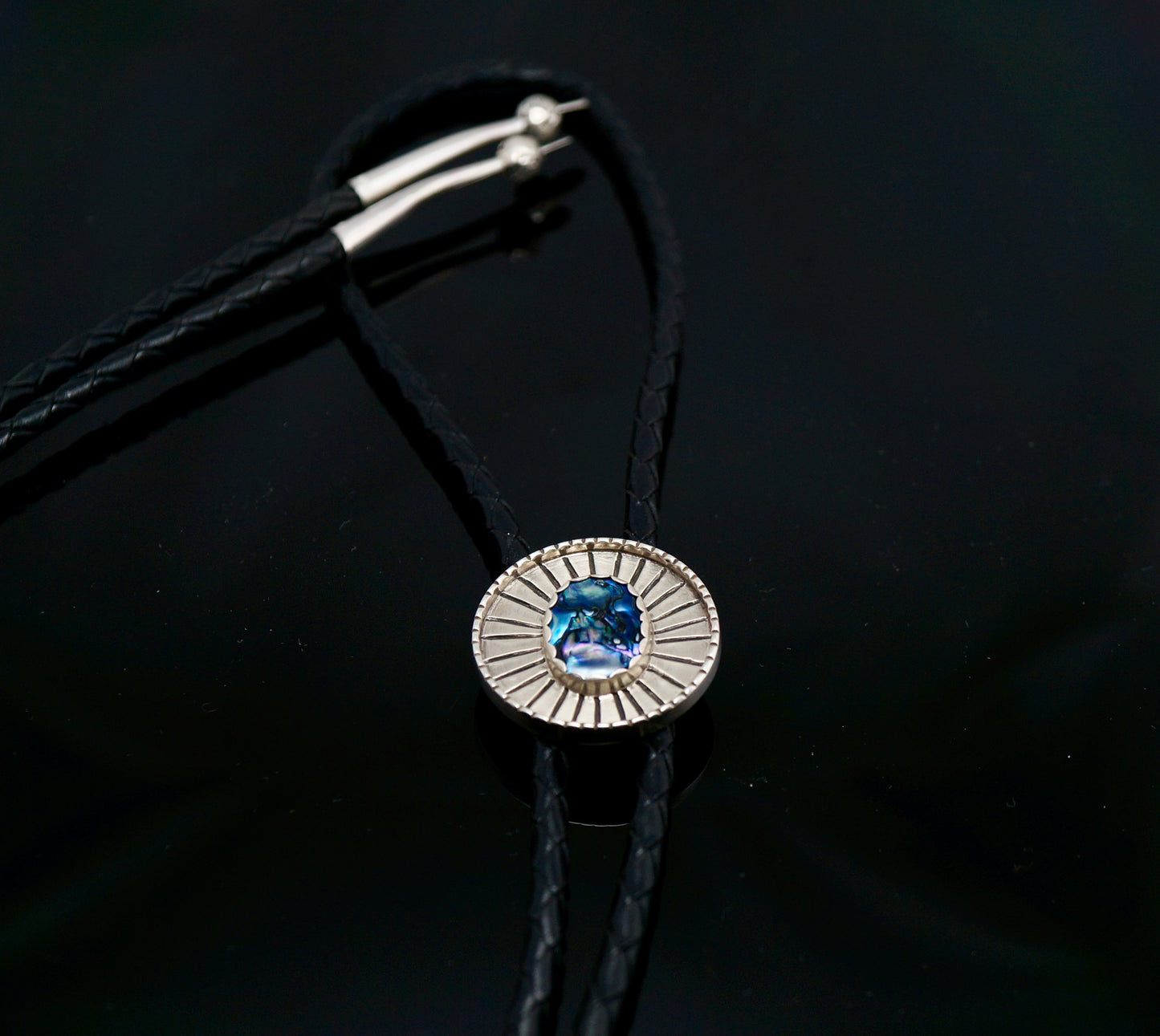 Abalone and Sterling Silver Bolo Tie – Handcrafted Western OOAK Jewelry