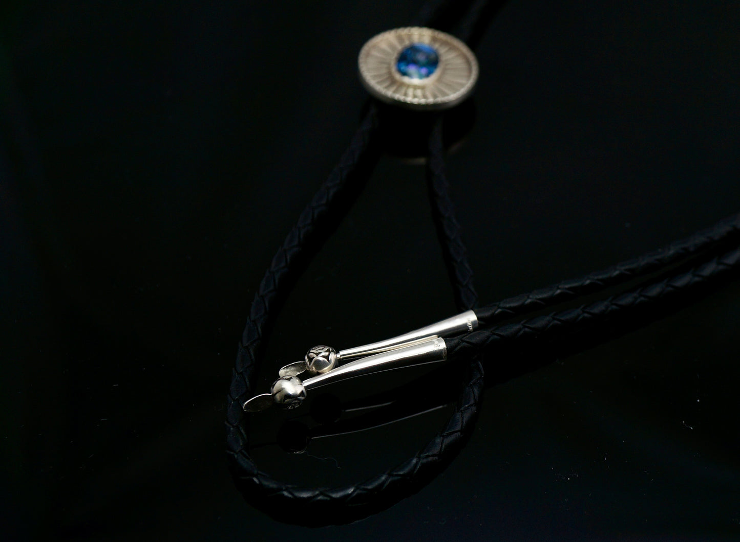 Abalone and Sterling Silver Bolo Tie – Handcrafted Western OOAK Jewelry