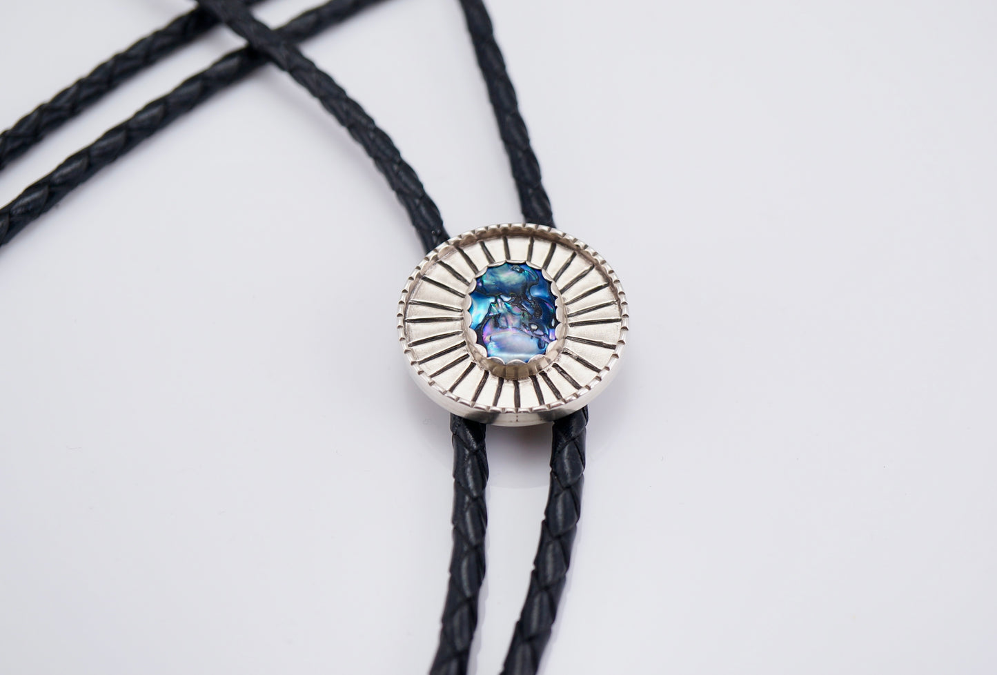 Abalone and Sterling Silver Bolo Tie – Handcrafted Western OOAK Jewelry
