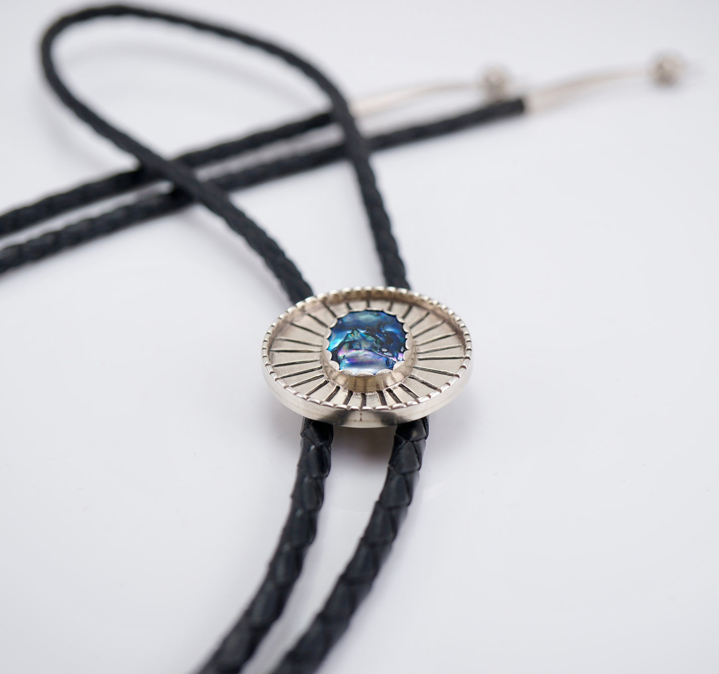 Abalone and Sterling Silver Bolo Tie – Handcrafted Western OOAK Jewelry