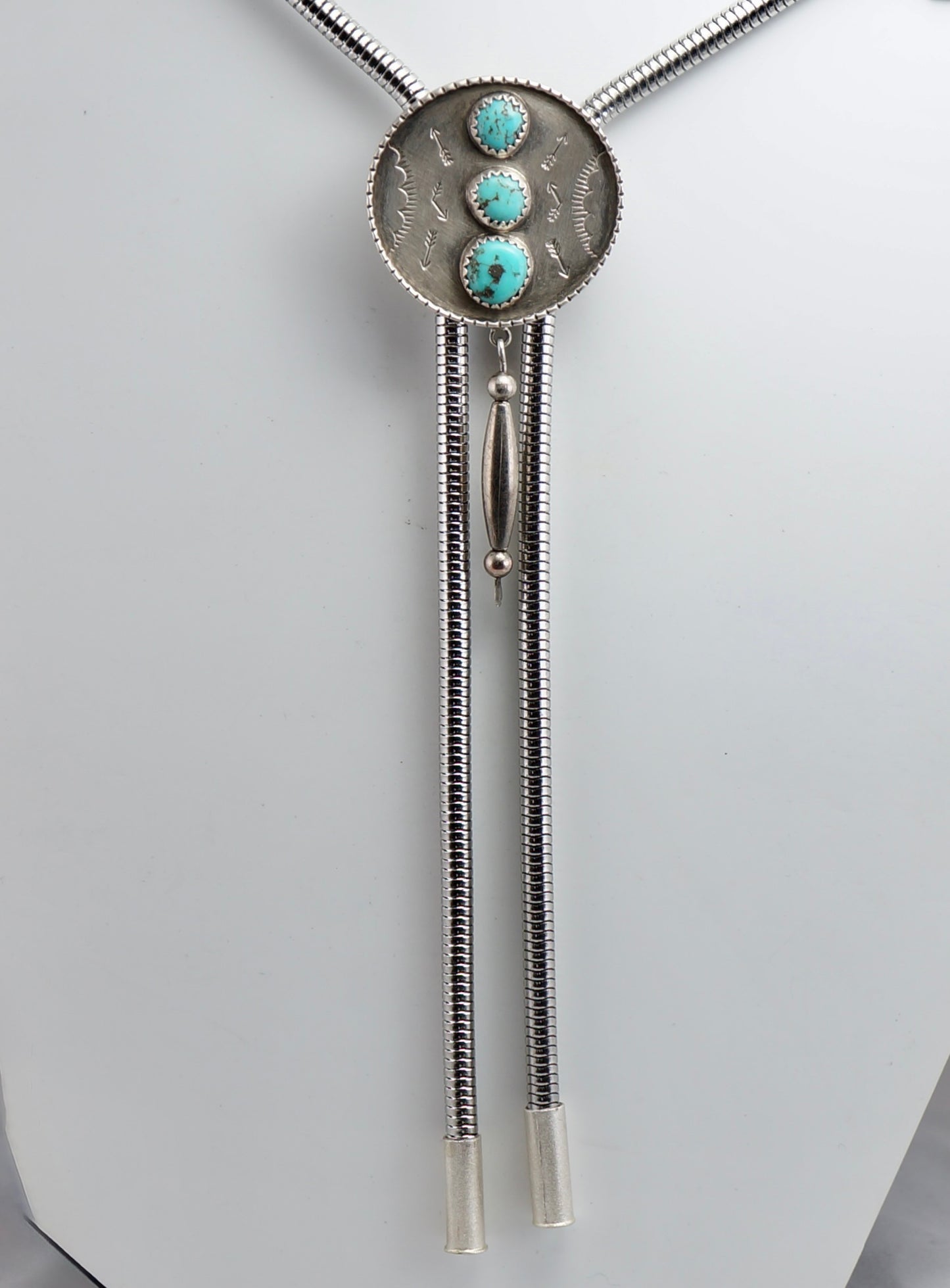 Handcrafted Turquoise & Sterling Silver Bolo Tie