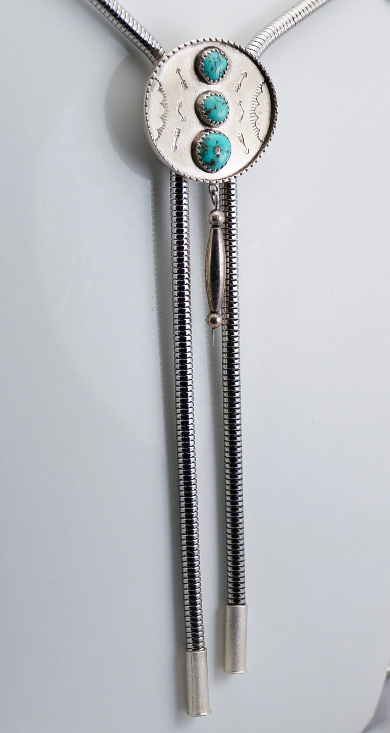 Handcrafted Turquoise & Sterling Silver Bolo Tie