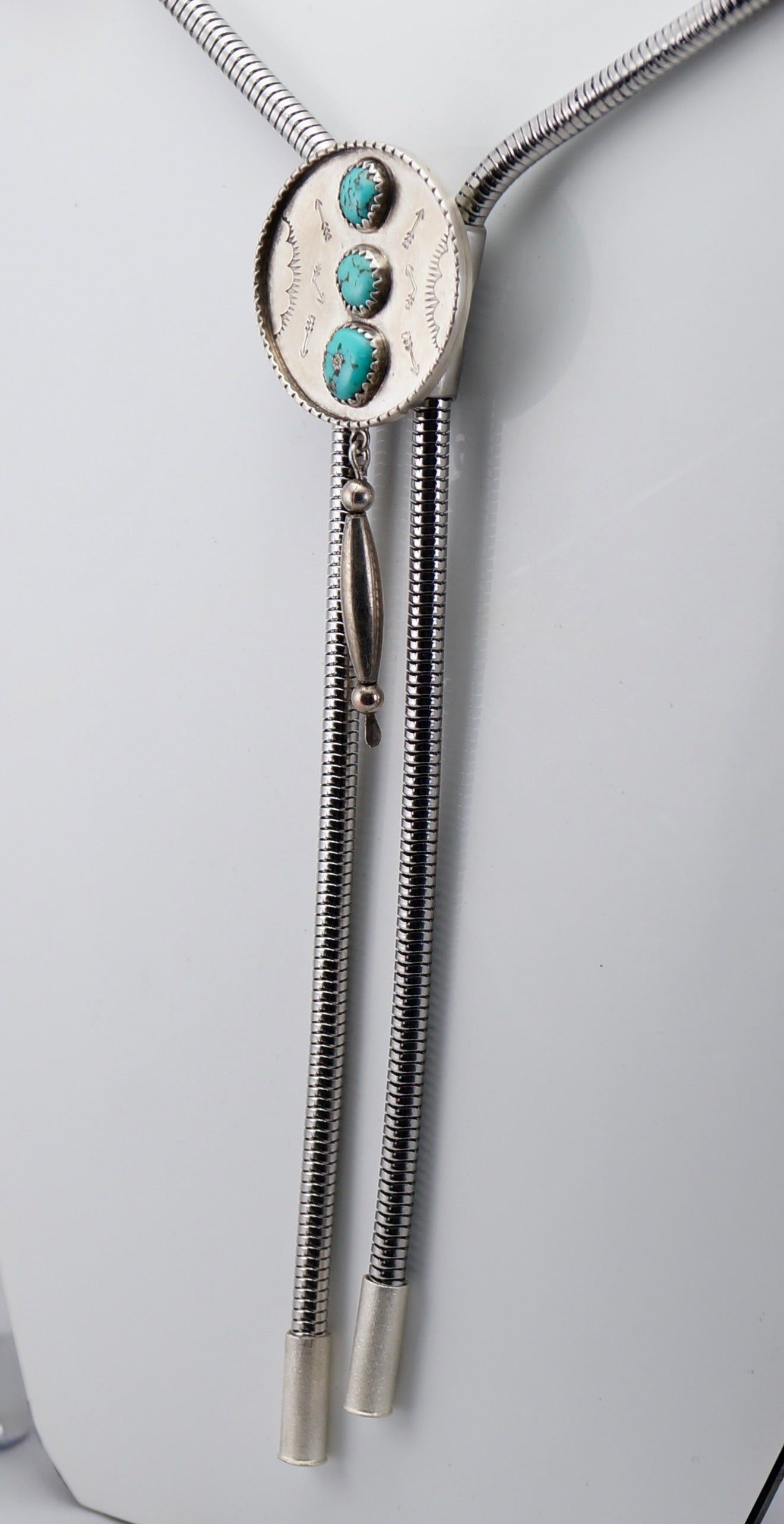 Handcrafted Turquoise & Sterling Silver Bolo Tie
