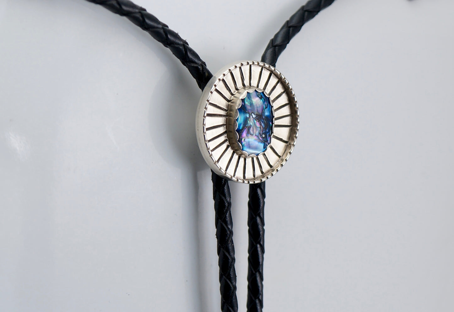 Abalone and Sterling Silver Bolo Tie – Handcrafted Western OOAK Jewelry
