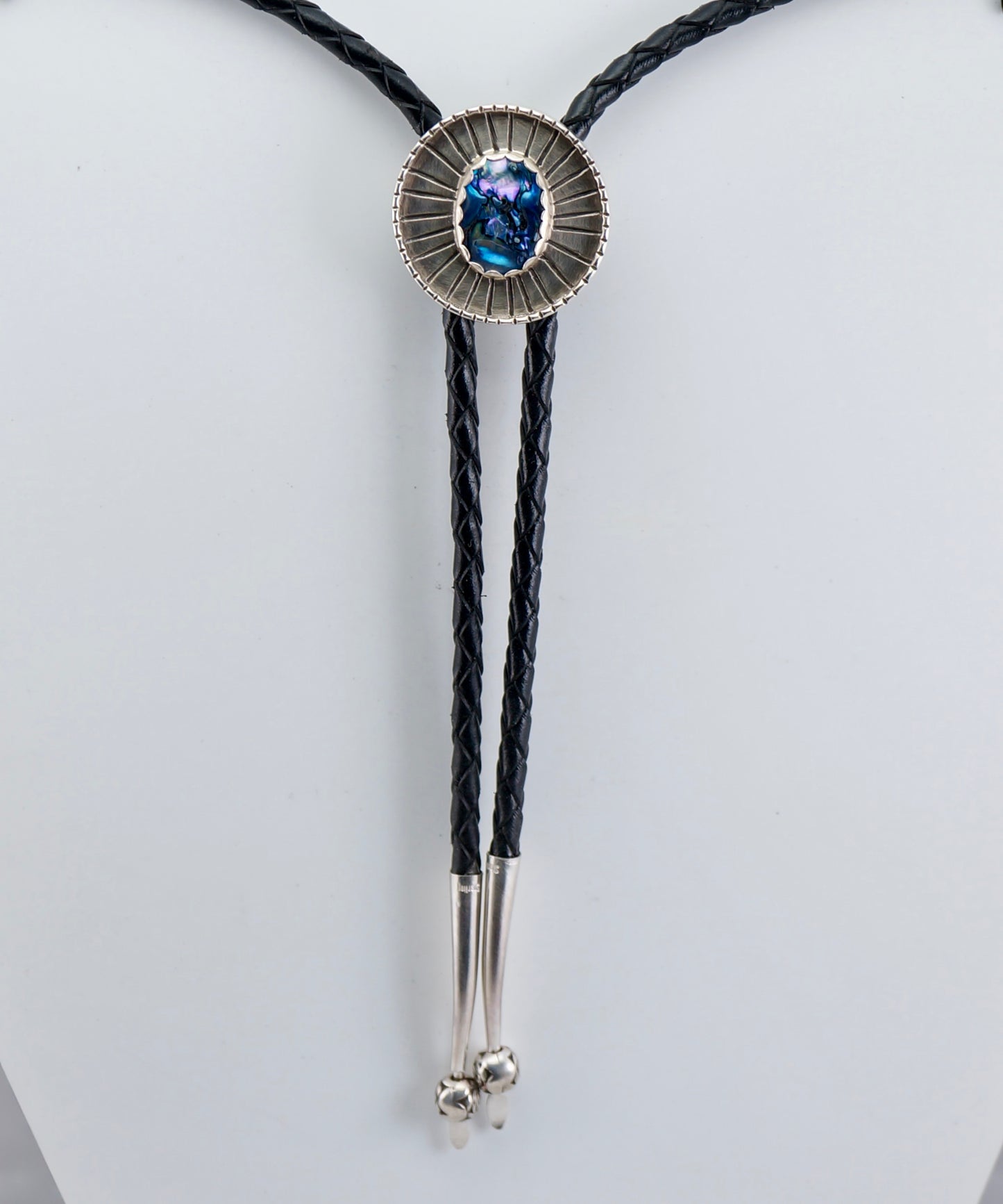 Abalone and Sterling Silver Bolo Tie – Handcrafted Western OOAK Jewelry
