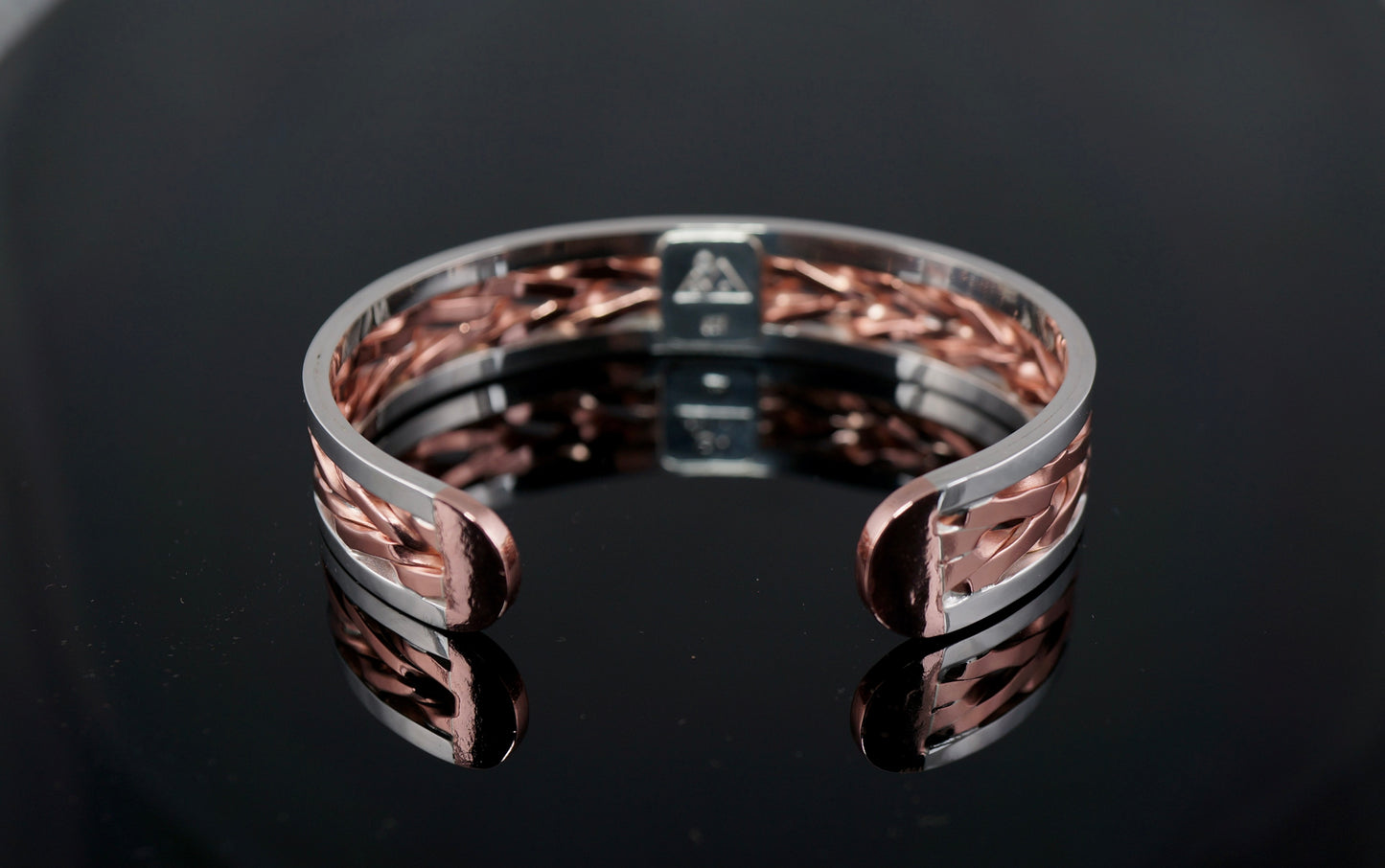 Sterling Silver and Copper Cuff | Handcrafted Twisted Wire Bracelet