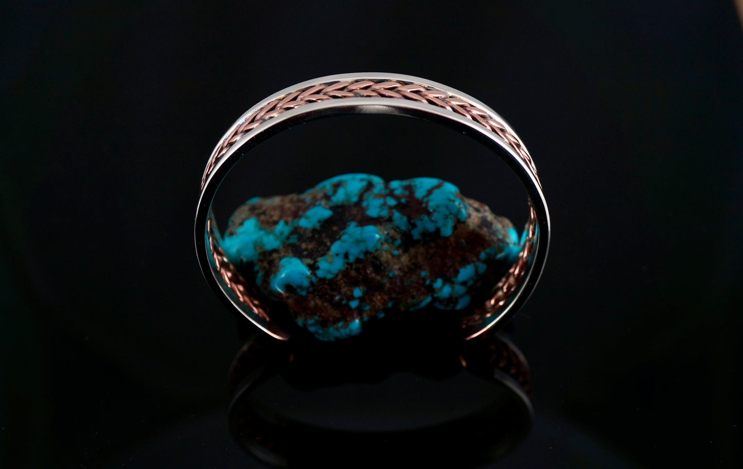 Sterling Silver and Copper bracelet, one of a kind, handcrafted, Made in Montana
