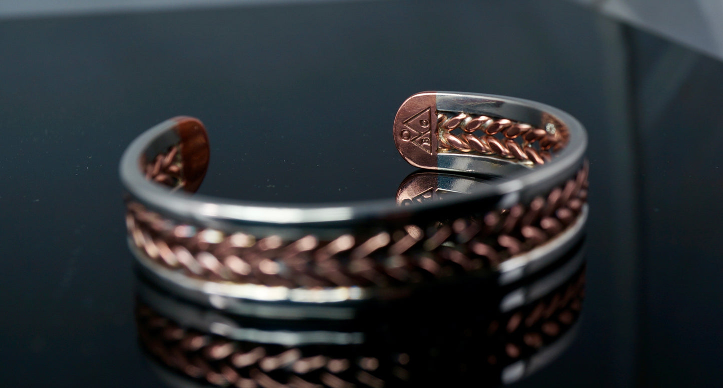 Sterling Silver and Copper bracelet, one of a kind, handcrafted, Made in Montana