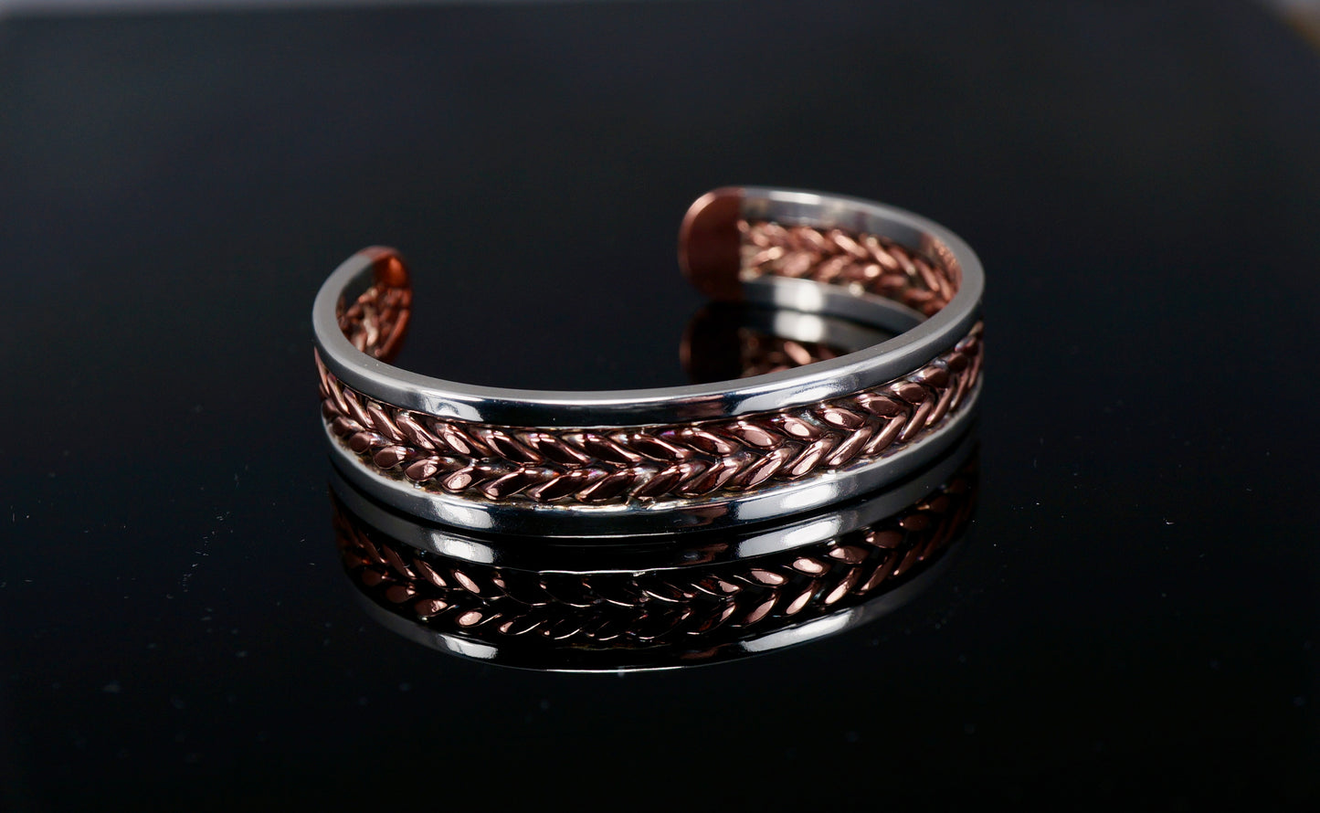 Sterling Silver and Copper bracelet, one of a kind, handcrafted, Made in Montana