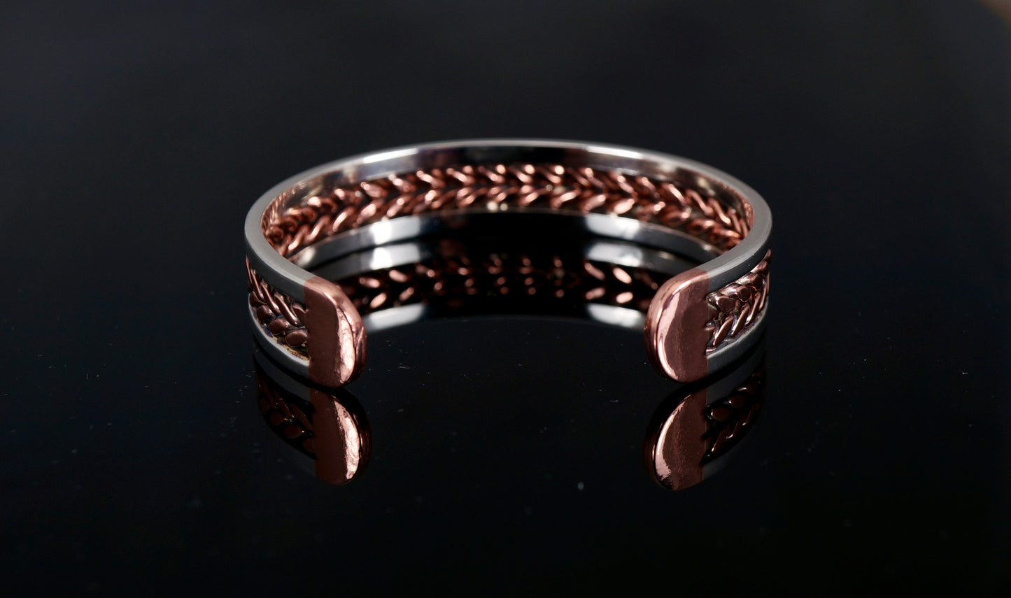 Sterling Silver and Copper bracelet, one of a kind, handcrafted, Made in Montana