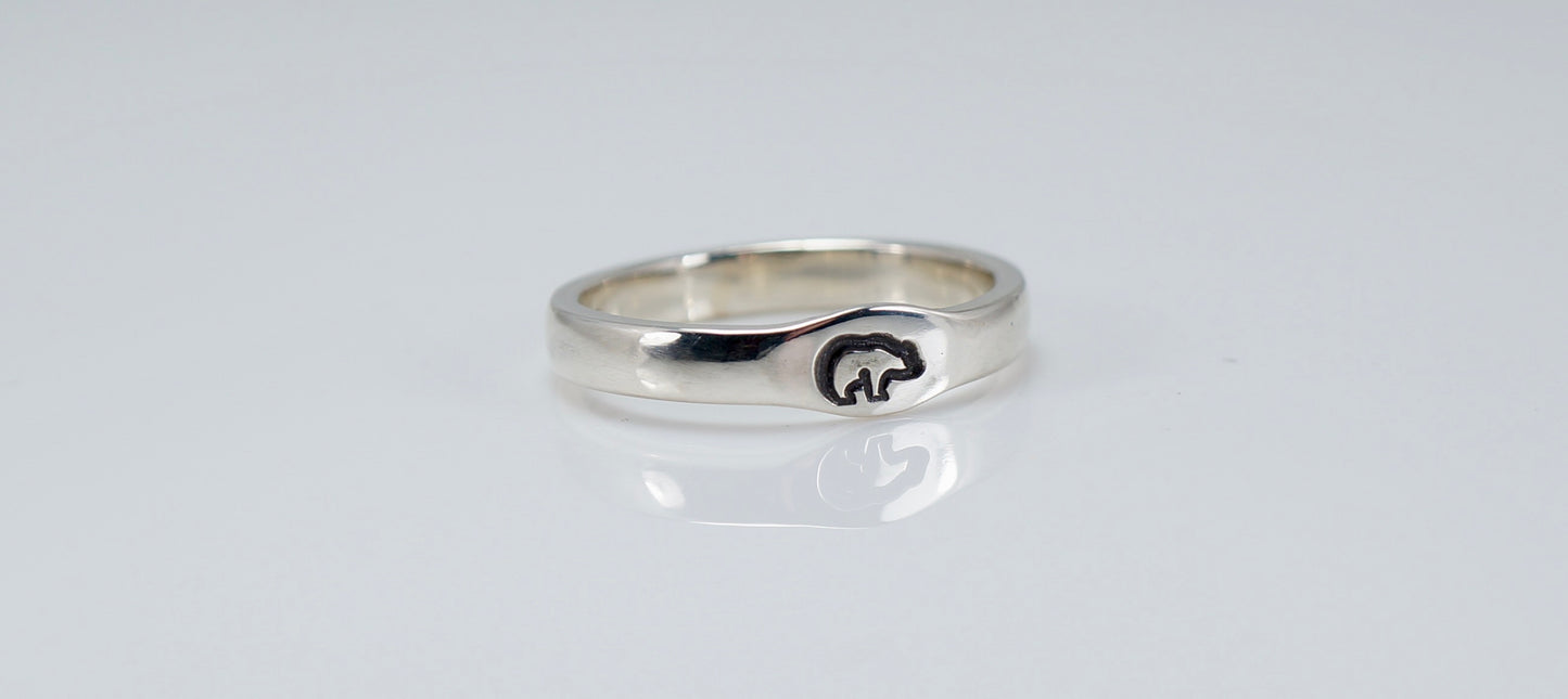 Sterling Silver ring with custom 'Bear' stamp