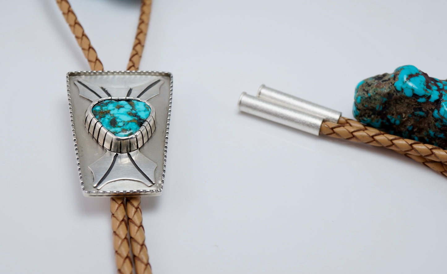 Handcrafted Turquoise & Sterling Silver Bolo Tie — One of a Kind