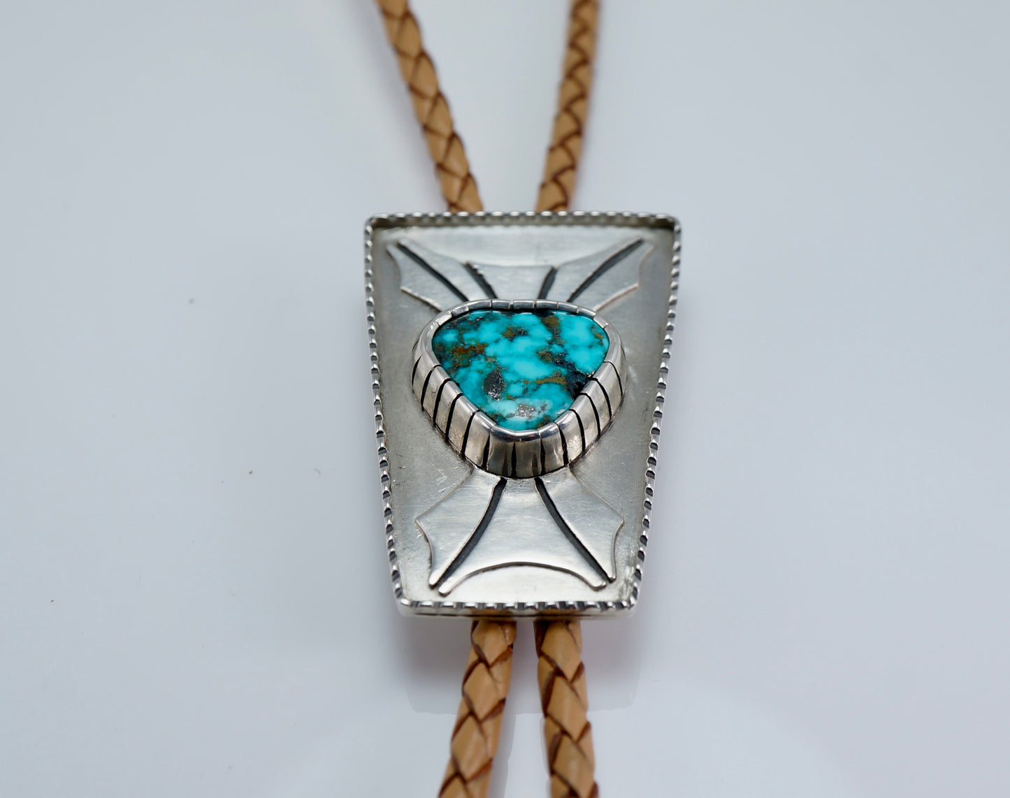 Handcrafted Turquoise & Sterling Silver Bolo Tie — One of a Kind