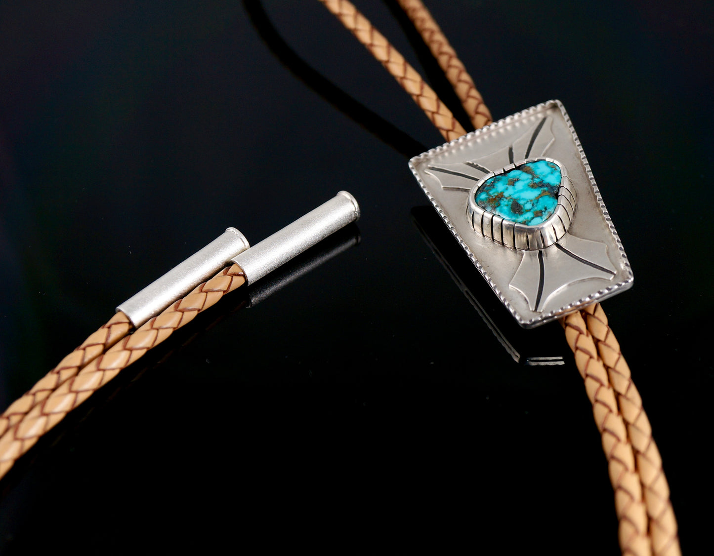 Handcrafted Turquoise & Sterling Silver Bolo Tie — One of a Kind