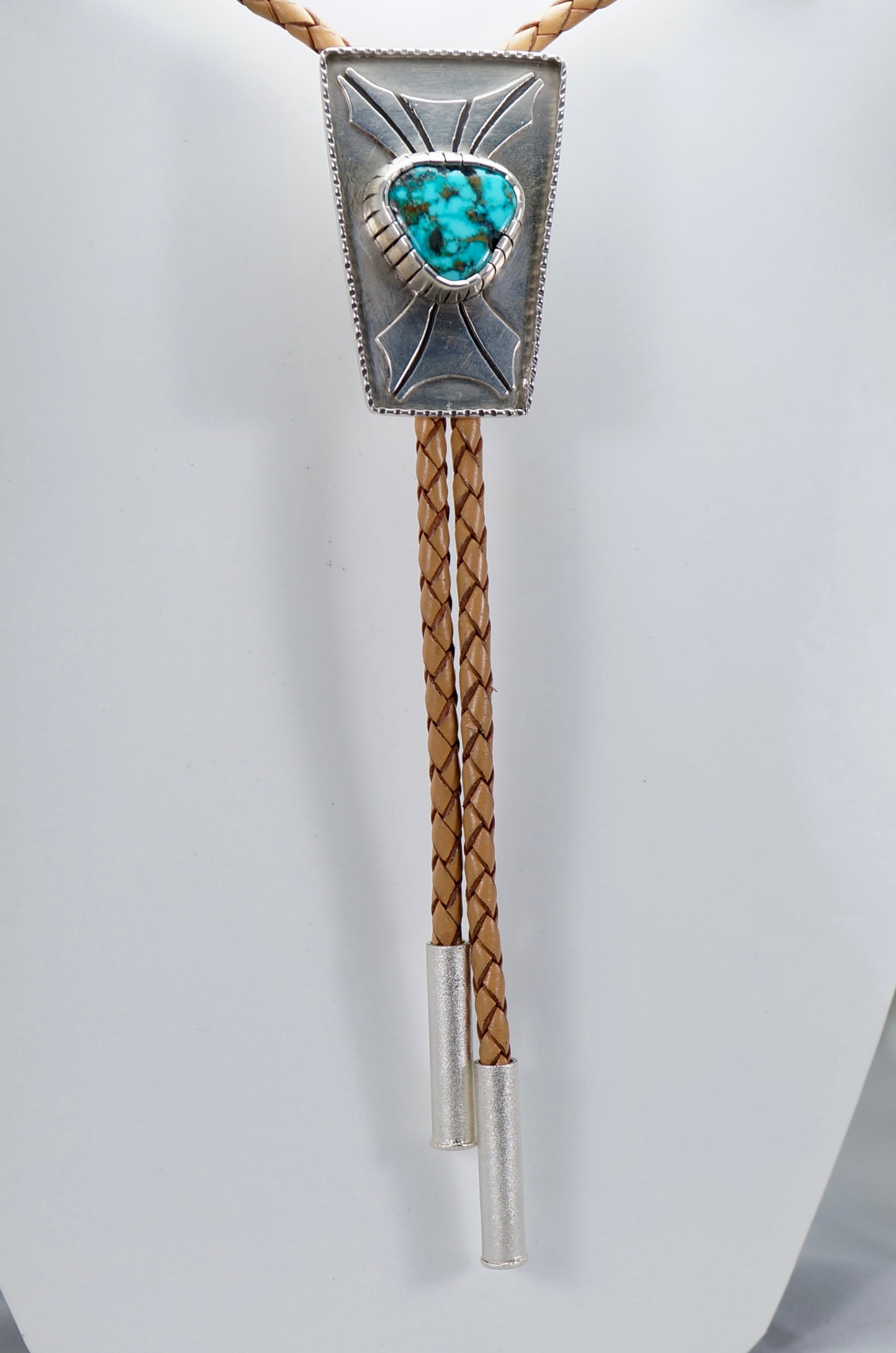 Handcrafted Turquoise & Sterling Silver Bolo Tie — One of a Kind