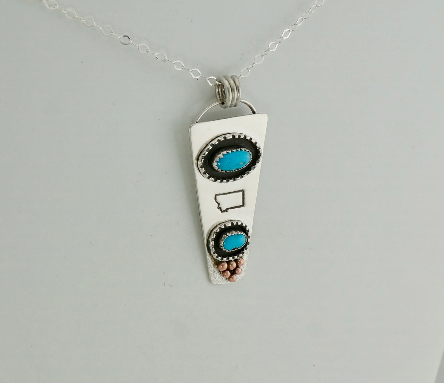 Handcrafted Sterling Silver & Turquoise Pendant Necklace – One of a Kind