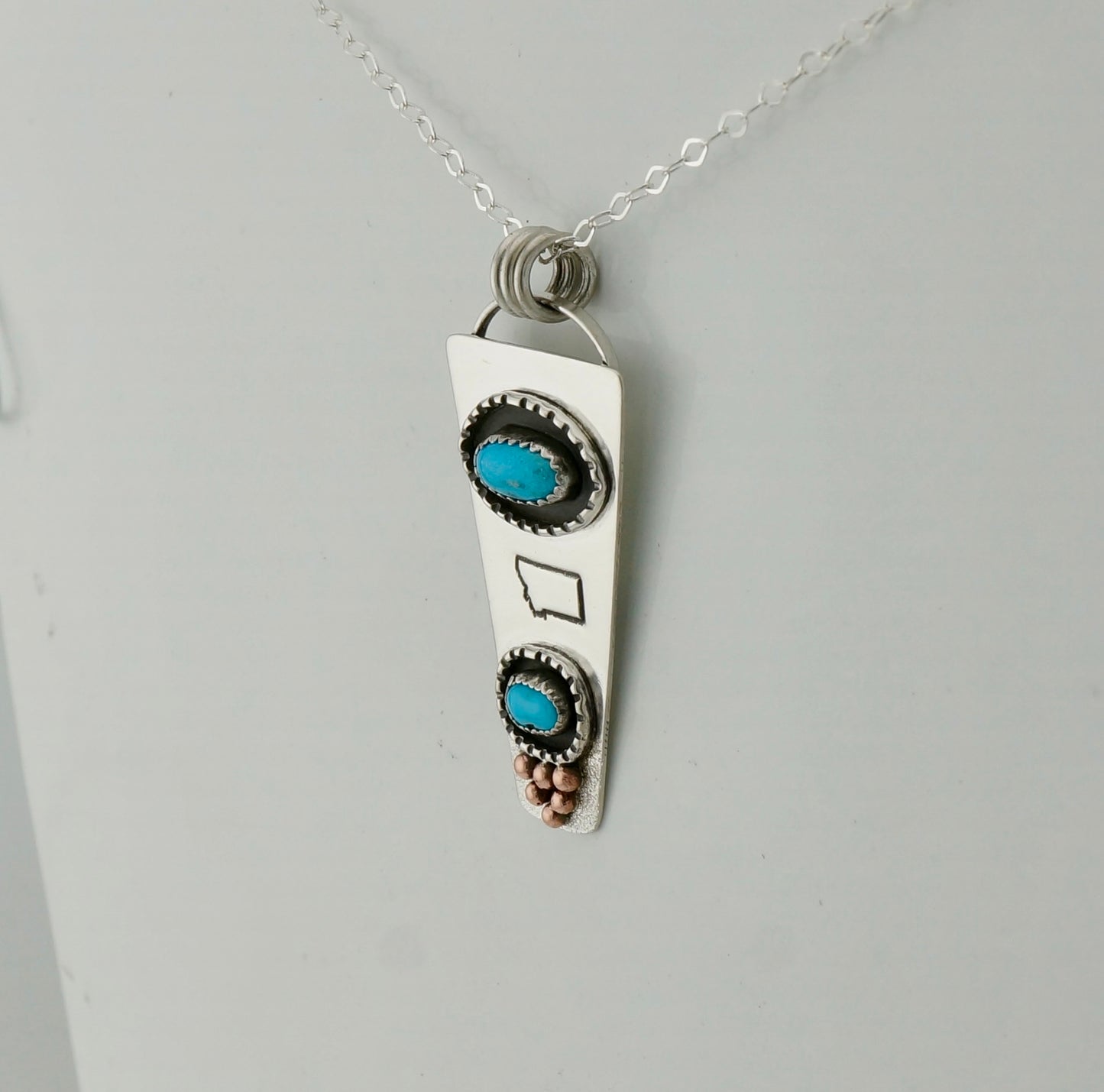 Handcrafted Sterling Silver & Turquoise Pendant Necklace – One of a Kind