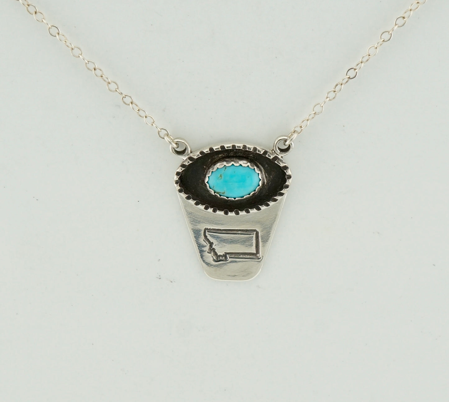 Handcrafted Sterling Silver and Turquoise Pendant Necklace – One of a Kind