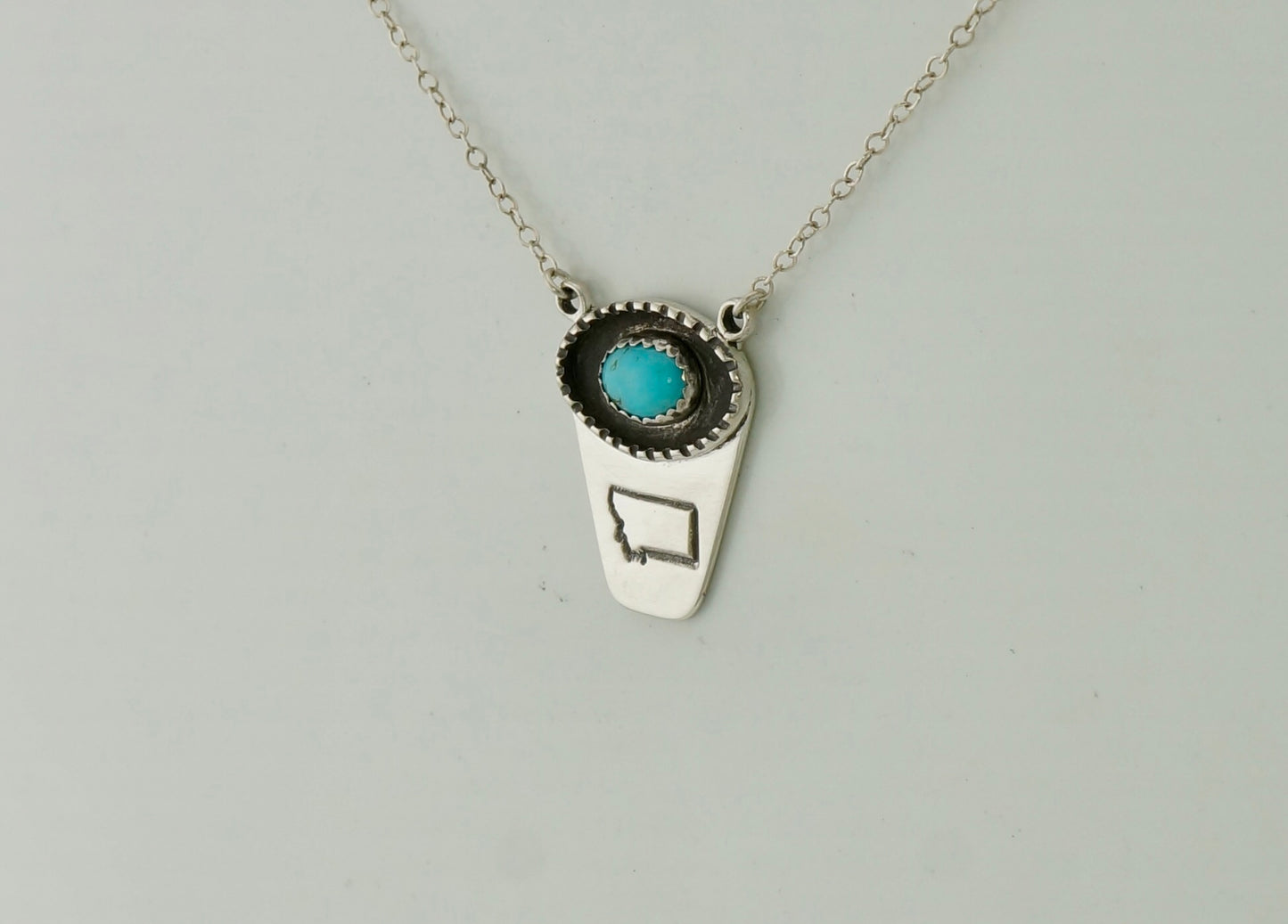 Handcrafted Sterling Silver and Turquoise Pendant Necklace – One of a Kind