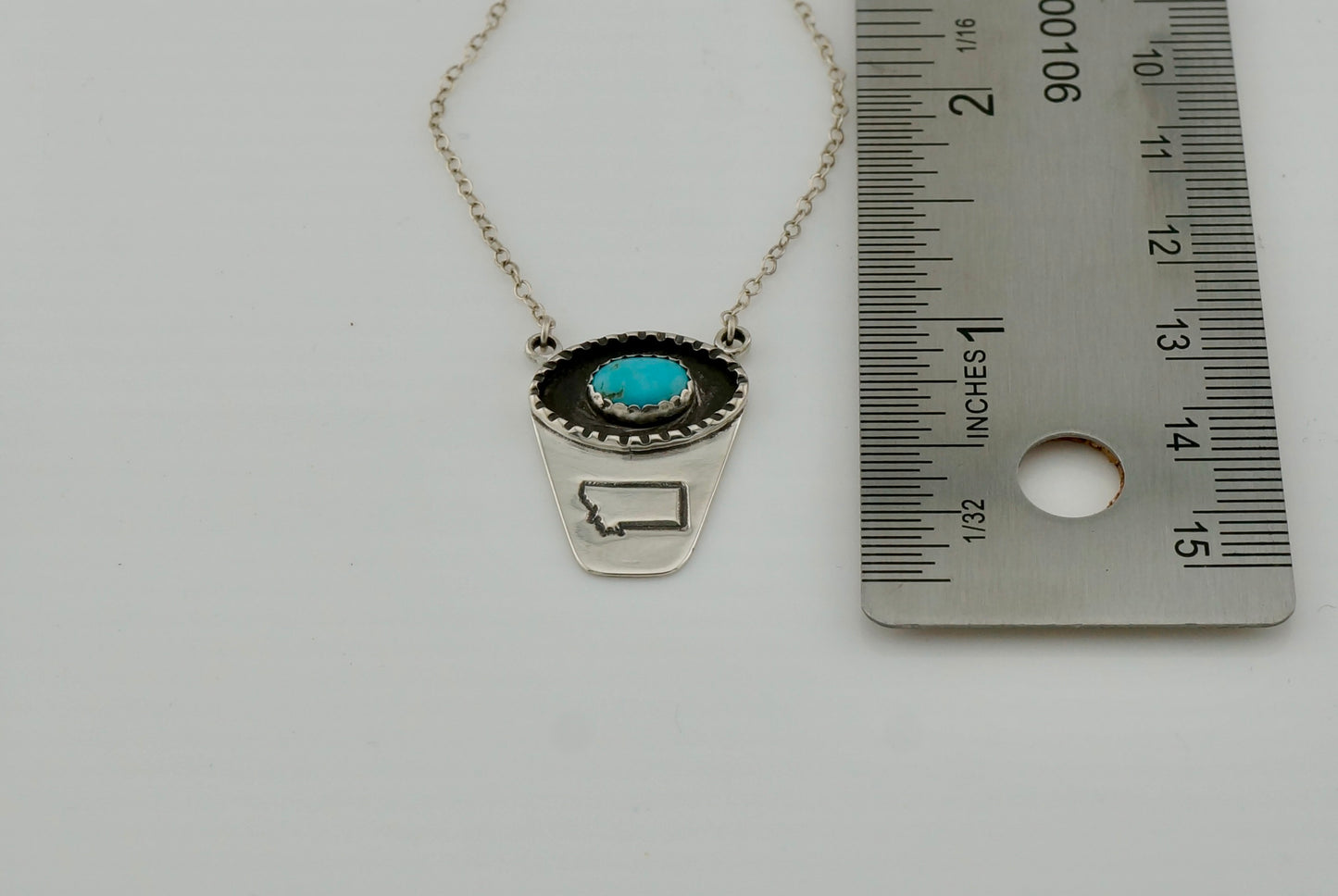 Handcrafted Sterling Silver and Turquoise Pendant Necklace – One of a Kind
