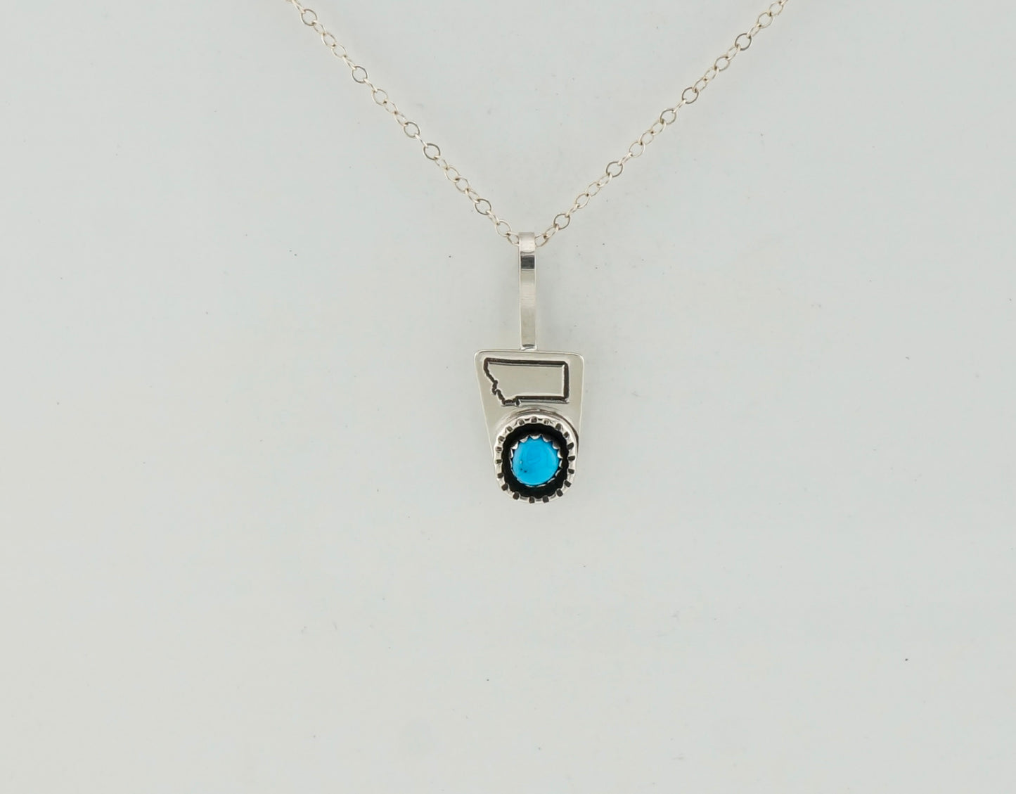 Handcrafted Sterling Silver and Turquoise Pendant Necklace – One of a Kind