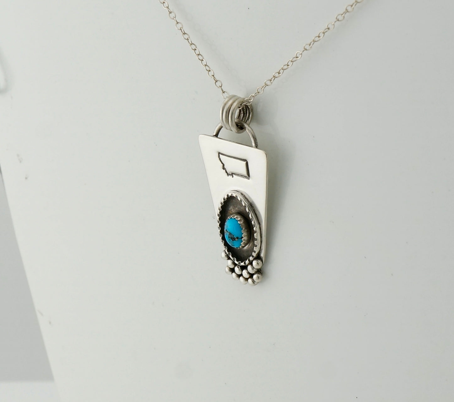 Handcrafted Sterling Silver & Turquoise Pendant Necklace – One of a Kind