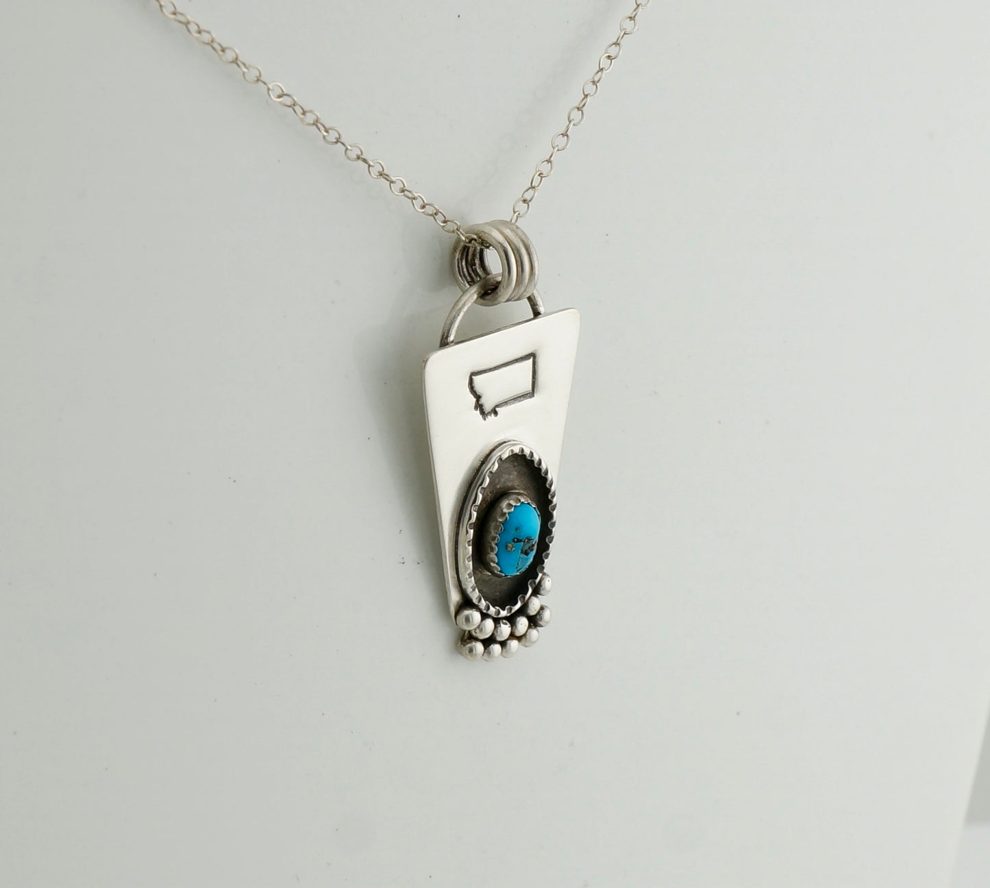 Handcrafted Sterling Silver & Turquoise Pendant Necklace – One of a Kind