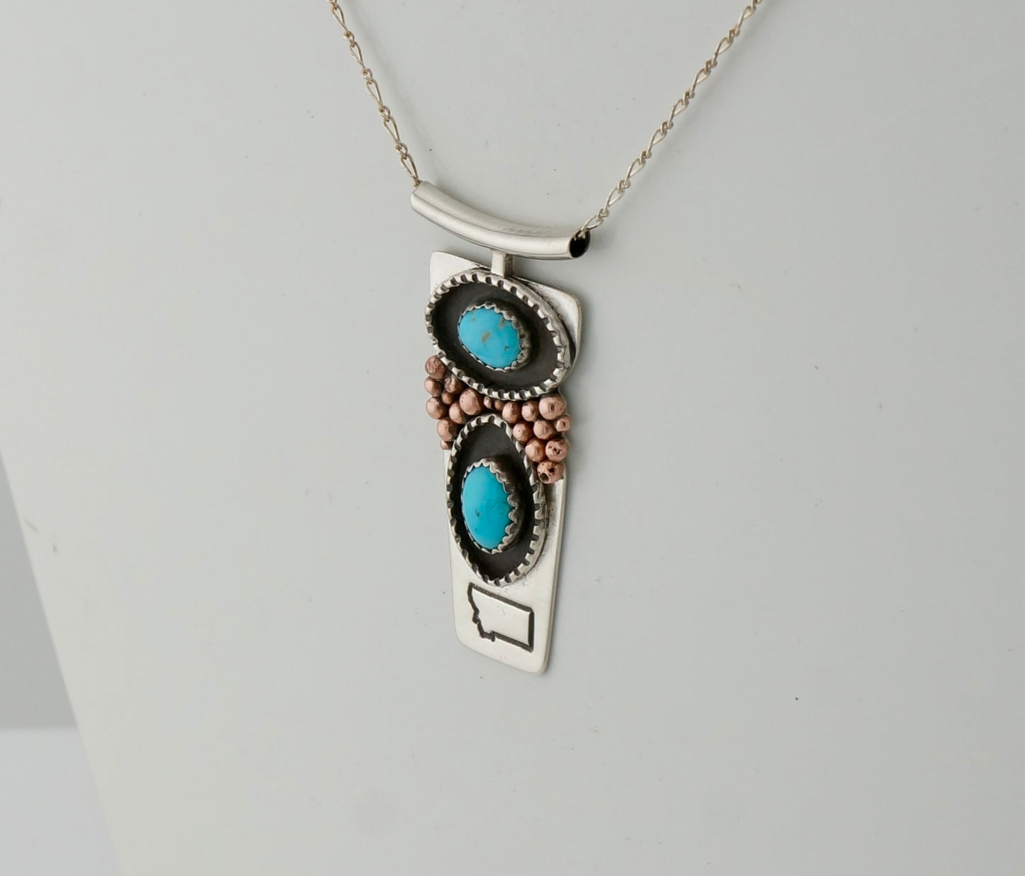 Handcrafted Sterling Silver & Turquoise Pendant Necklace – One of a Kind
