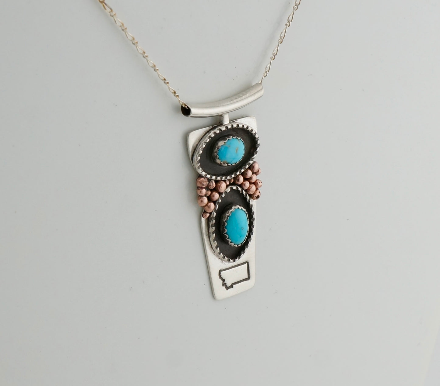 Handcrafted Sterling Silver & Turquoise Pendant Necklace – One of a Kind