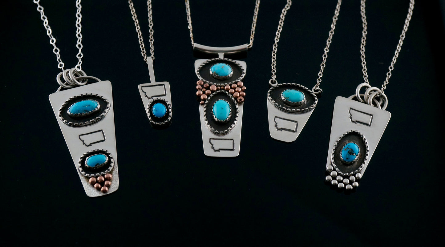 Handcrafted Sterling Silver & Turquoise Pendant Necklace – One of a Kind