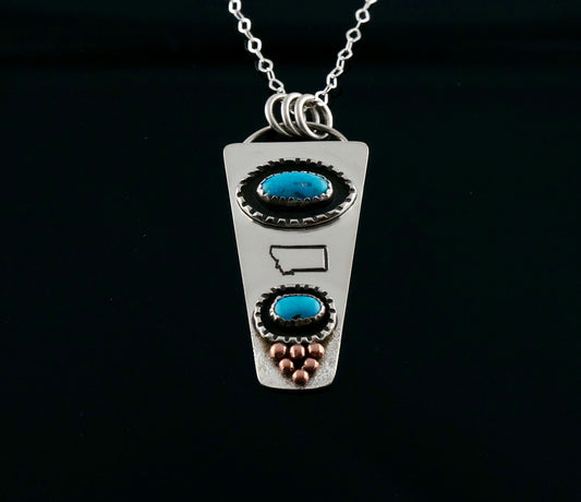 Handcrafted Sterling Silver & Turquoise Pendant Necklace – One of a Kind