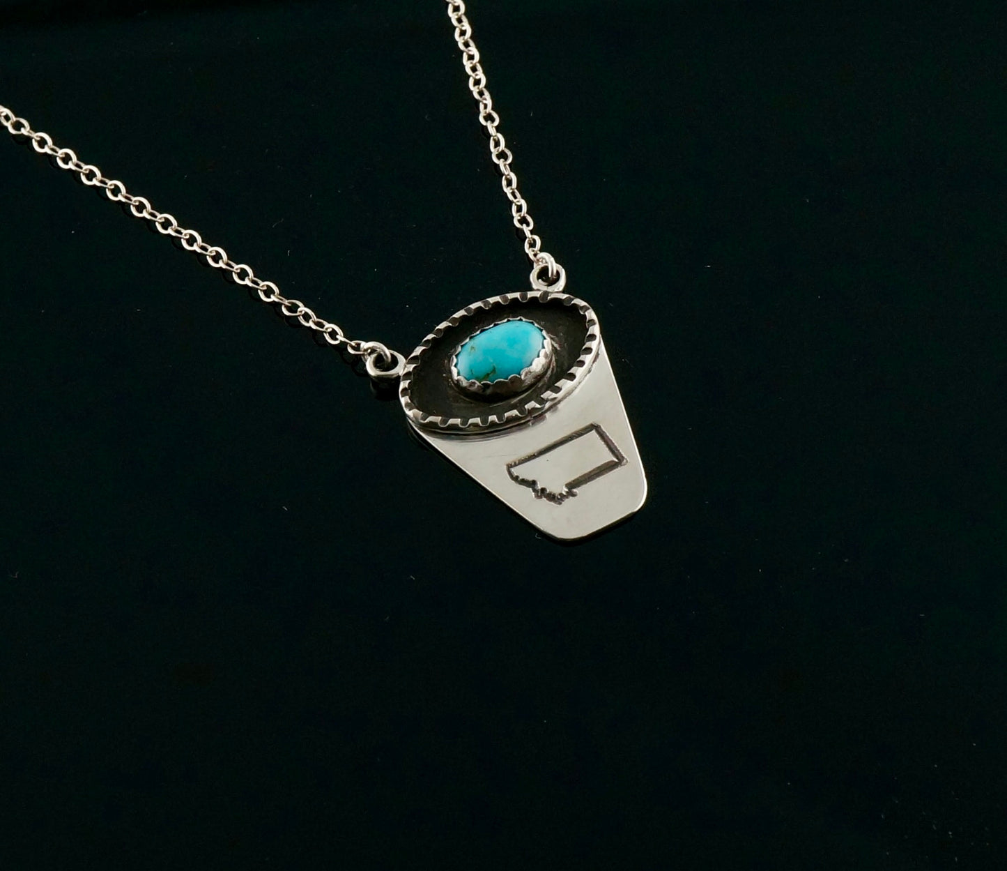 Handcrafted Sterling Silver and Turquoise Pendant Necklace – One of a Kind
